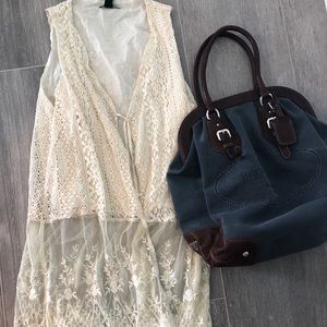 NWOT Forever 21 Crochet Lace Kimono